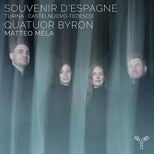 CD cover featuring the Quatuor Byron string quartet and composer Matteo Mela.