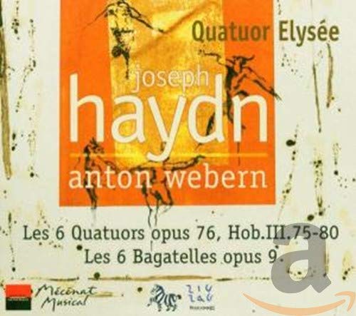 CD cover for “Quatuor Elysee - Haydn-Webern” with dancers and text.
