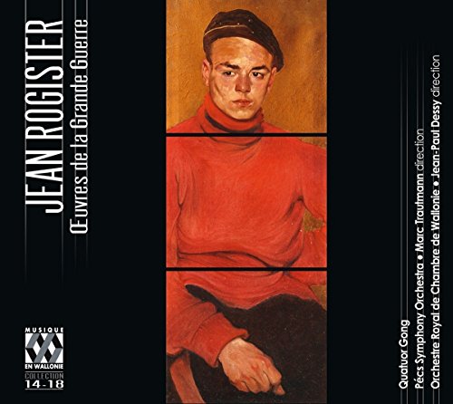 CD cover with a painting of a man in red against a black background.