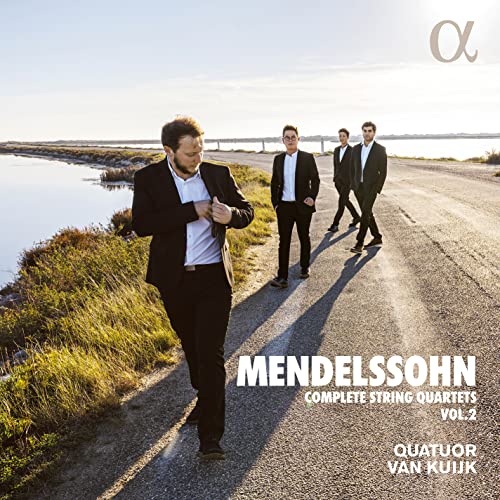 CD cover featuring the Quatuor Van Kuijk and landscape background.