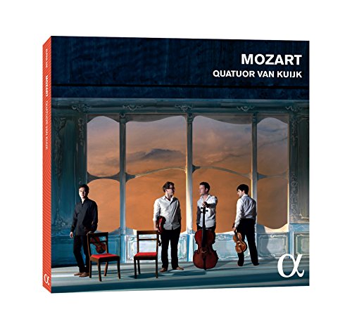CD cover with four musicians standing on a balcony with string instruments.