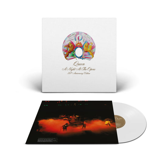 Queen’s “A Night At The Opera” clear vinyl LP with colorful cover art.