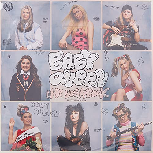 Album cover for Baby Queen’s “Yearbook” featuring nine portrait photos.