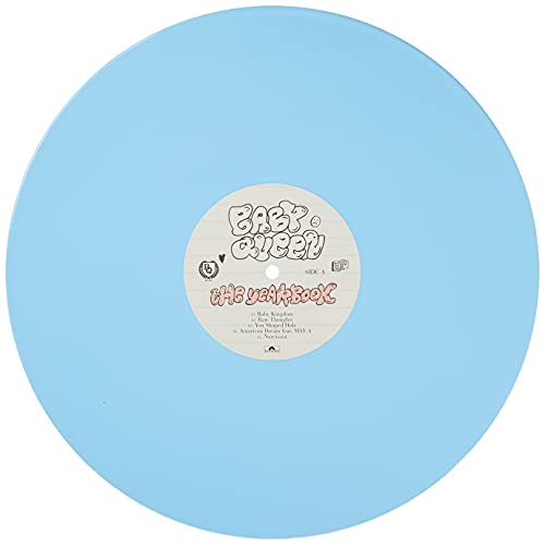 Light blue vinyl record with "Baby Queen - The Yearbook" label.