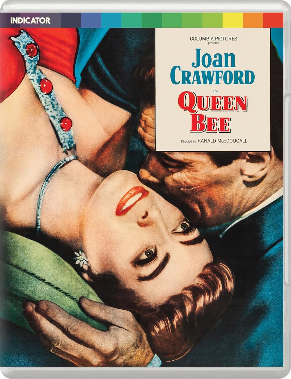 Blu-ray cover for “Queen Bee” featuring Joan Crawford and a man.