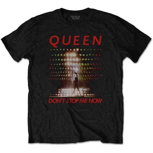 Navy blue t-shirt with distressed "Don't Stop Me Now" and Queen logo.