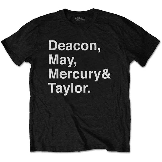 Black Queen t-shirt with band logo and a man wearing it.