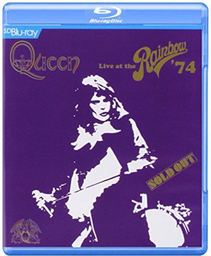 Blu-ray cover for Queen Live at the Rainbow '74 featuring a silhouette of Freddie Mercury.