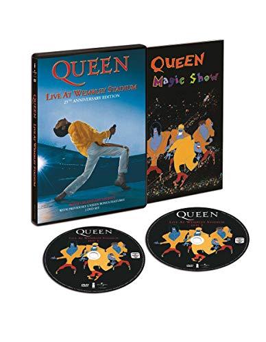 Queen "Live At Wembley Stadium" DVD with two discs and case.