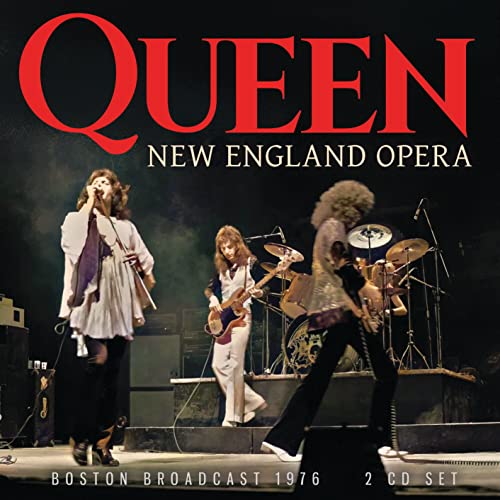 Queen live concert photo from 1976, album cover for “New England Opera”.