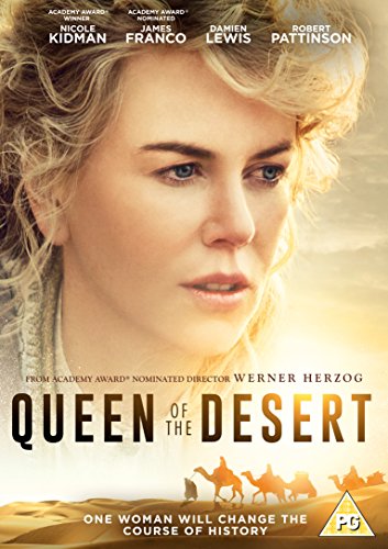 “Queen of the Desert” DVD cover featuring Nicole Kidman, desert landscape.