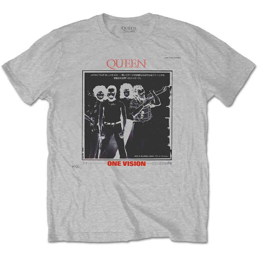 Grey Queen t-shirt with black and white band image from 1985.