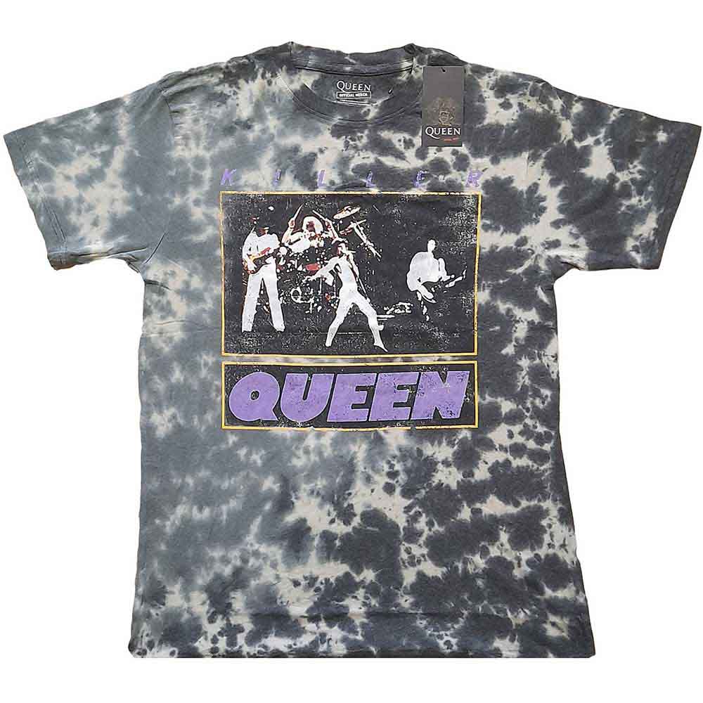 Dye-wash t-shirt featuring Queen's "Killer Queen" logo, size XX-Large.