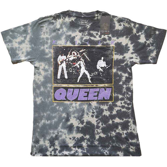 Dye-wash t-shirt featuring Queen's "Killer Queen" logo, size XX-Large.
