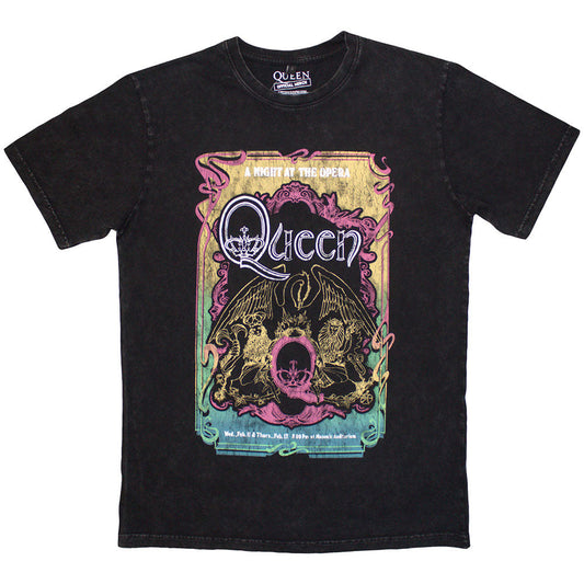 Vintage-style gray Queen tour t-shirt, small size, featuring 1976 opera house graphic.