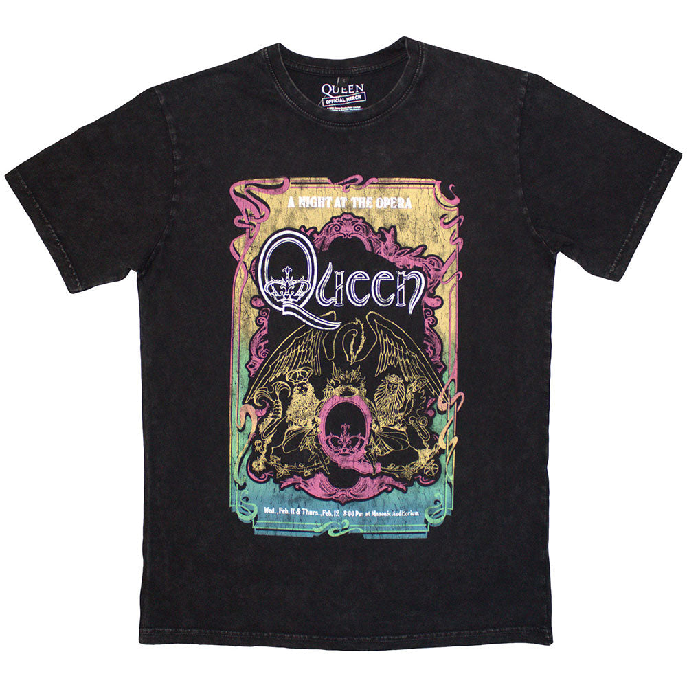 Vintage-style gray Queen tour t-shirt, small size, featuring 1976 opera house graphic.
