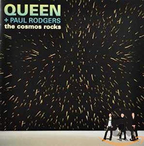 Queen + Paul Rodgers album cover, “The Cosmos Rocks,” with starbursts.
