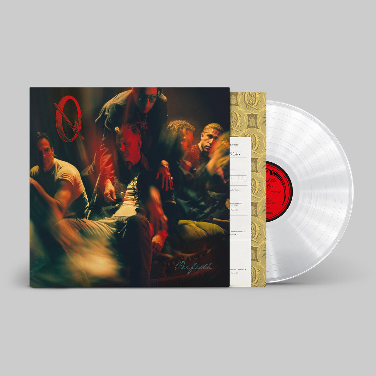 Queens of the Stone Age “Perfecth” clear vinyl LP with patterned sleeve.