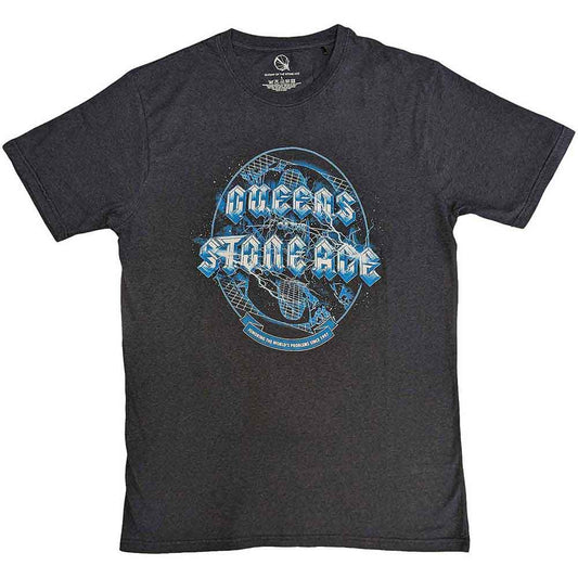 Black unisex t-shirt featuring the Queens of the Stone Age logo and text.
