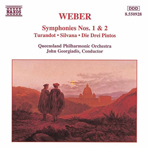 CD cover for Weber symphonies featuring figures near a building.