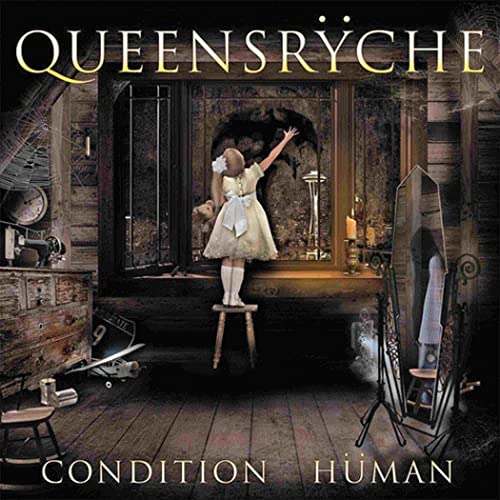 Queensryche album cover: a girl in a white dress stands in a room.