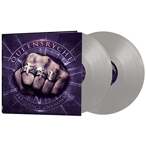 Queensryche “Frequency Unknown” deluxe silver vinyl record with cover art.