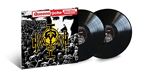 Queensrÿche’s “Operation: Mindcrime” double vinyl record with black sleeves.