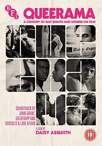 Queerama" DVD cover featuring a grid of black and white film stills.