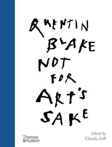 Book cover with hand-drawn black text on white background and a blue spine.
