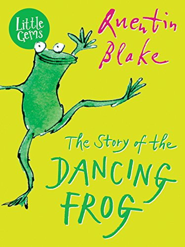 Book cover featuring a green dancing frog on a bright yellow background.