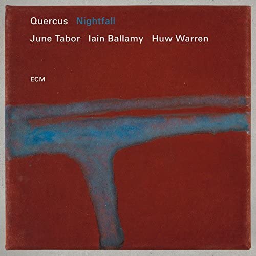 Red CD cover for “Nightfall” by June Tabor, Iain Ballamy, and Huw Warren.