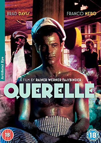 DVD cover for "Querelle" featuring a shirtless sailor and dramatic lighting.
