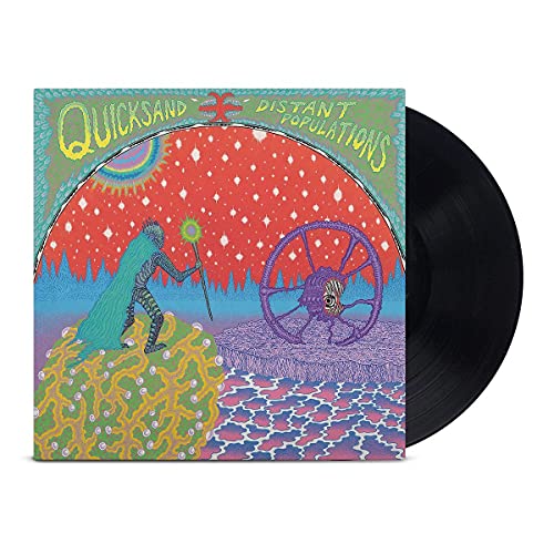 Quicksand album cover with surreal landscape and a black vinyl record.