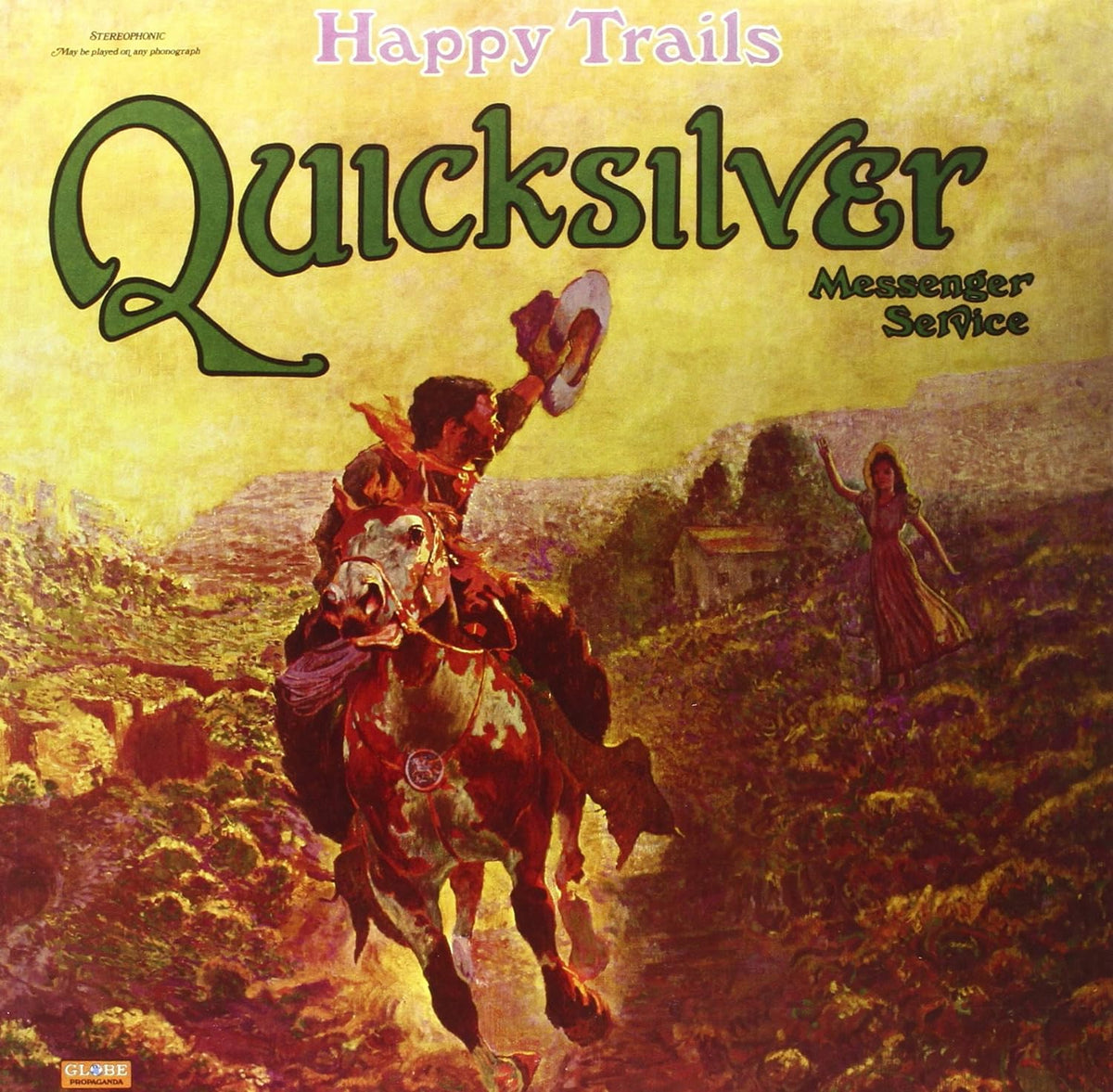 Album cover for Quicksilver Messenger Service’s “Happy Trails” with painted figures.
