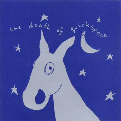 Blue album cover with a white cartoon donkey, moon, and stars.