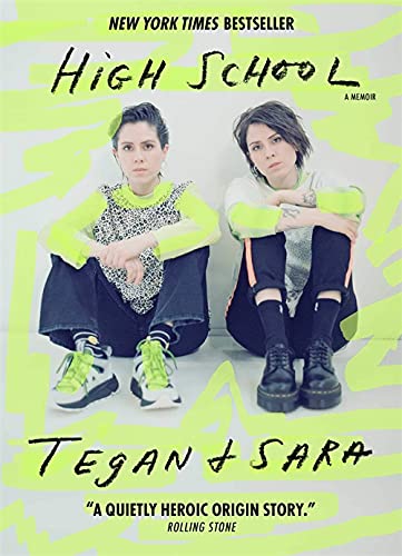 Book cover featuring Tegan and Sara sitting against a background with neon green scribbles.