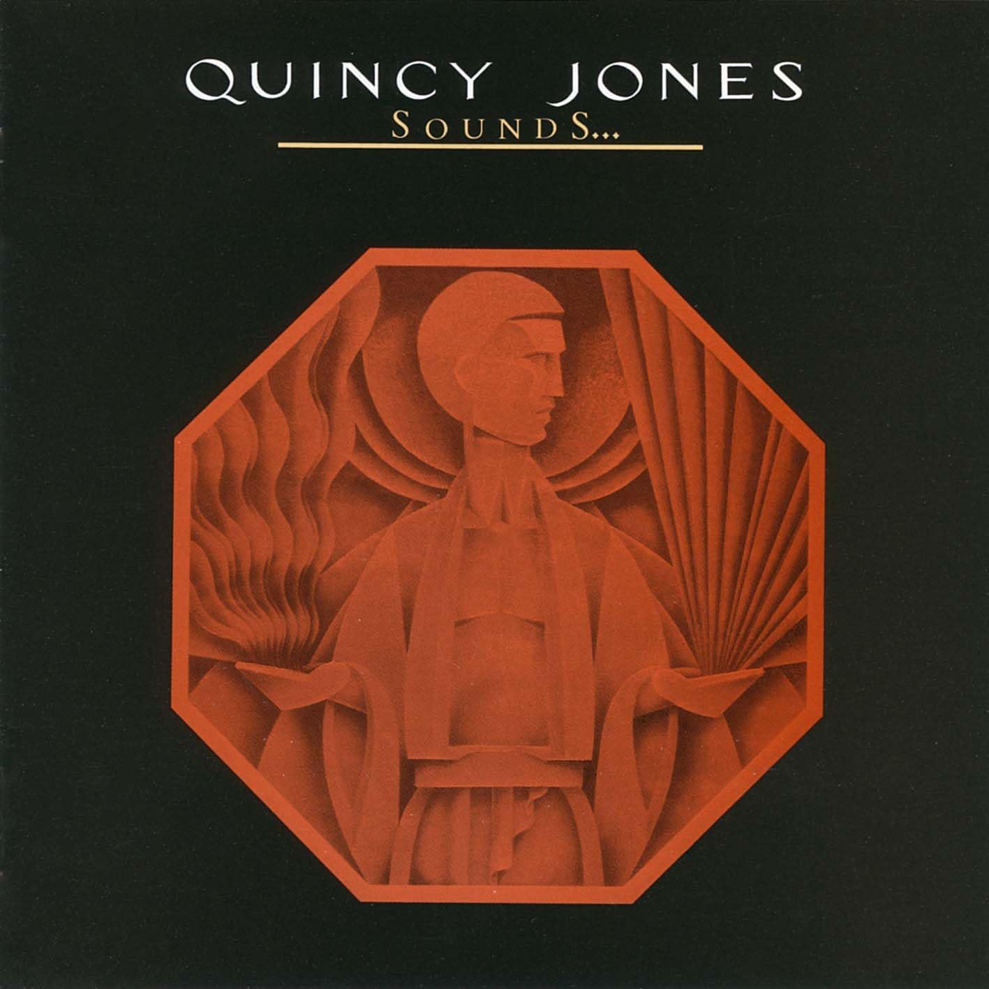 Album cover for Quincy Jones’ “Sounds…And Stuff Like That!!” featuring art deco design.