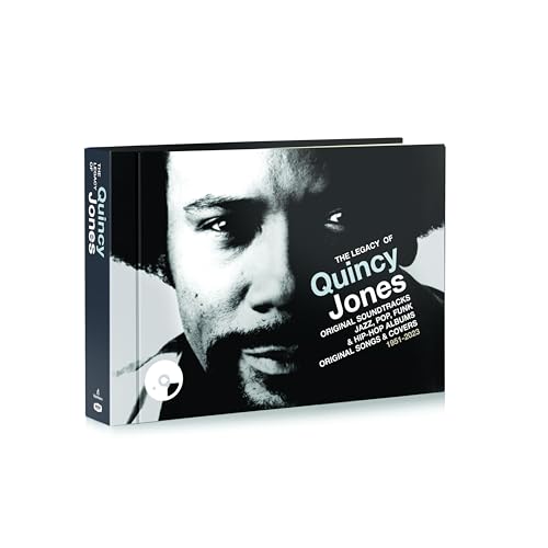 CD case featuring a black and white portrait of Quincy Jones.