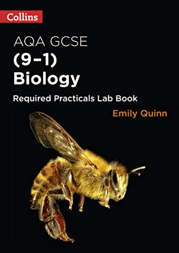 Book cover: AQA GCSE Biology lab book with a bee image.