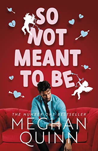 Book cover with couple on a red couch, hearts, and cupid imagery.