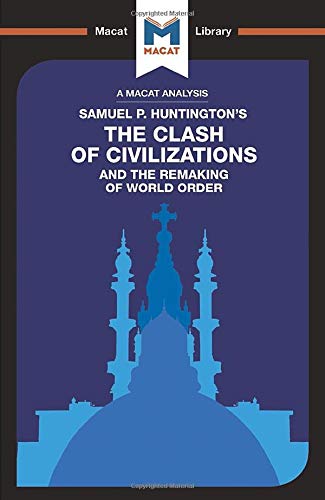 Book cover: "The Clash of Civilizations" with a blue mosque illustration.
