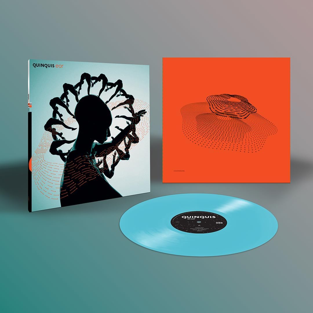 Quinquis Eor vinyl record with illustrated cover art and a light blue vinyl disc.