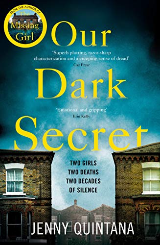 Book cover: "Our Dark Secret" with a house and stormy sky background.