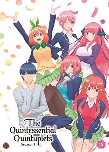 Anime cover featuring five young women and one young man, with falling petals.
