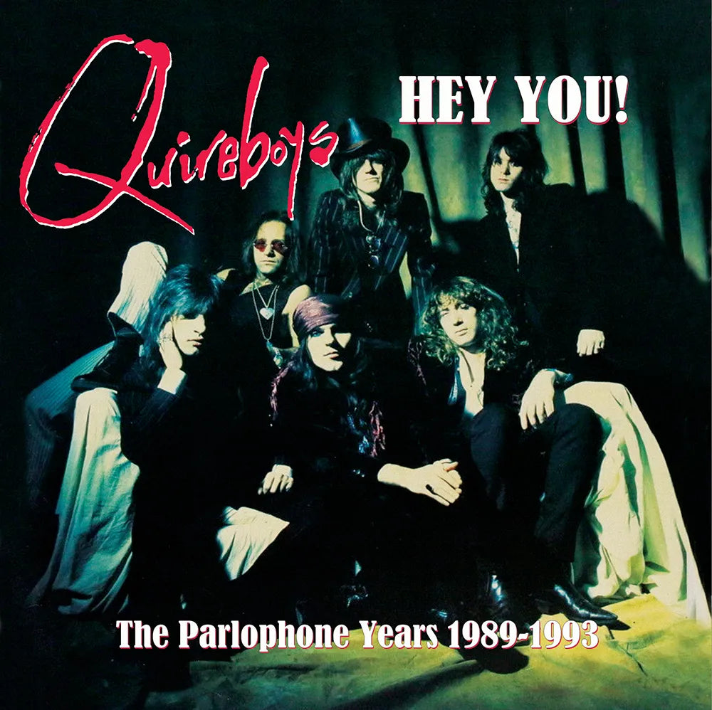 The Quireboys band portrait on a 4CD box set cover, 1989-1993.