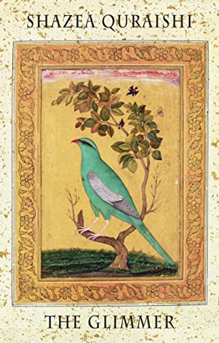 Book cover: ornate frame, painted bird on a branch, title "The Glimmer".