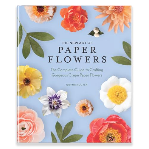 Book cover featuring colorful, realistic crepe paper flowers arranged around text.