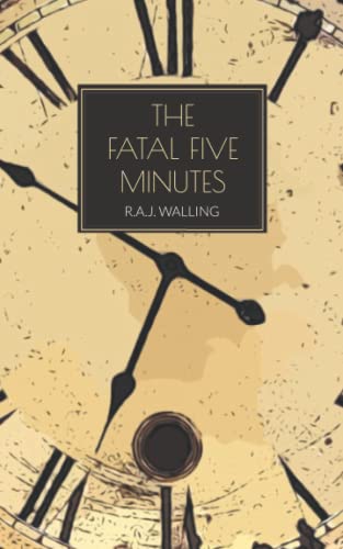 Book cover: "The Fatal Five Minutes" with a clock face background.