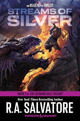 A dwarf leaps to strike a dragon amidst flames on this fantasy book cover.