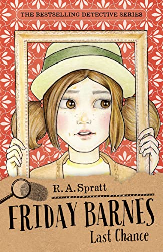Book cover: illustrated girl holding a picture frame, magnifying glass below.